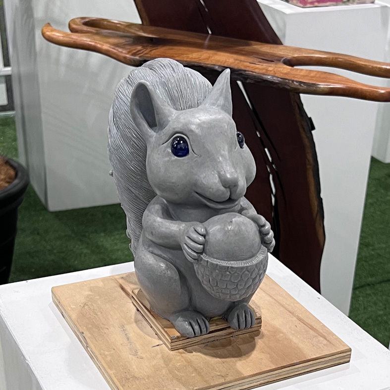 A sculpture of a squirrel